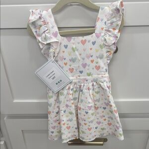 NWT girls Organic cotton hearts dress 3/4T - adjustable straps